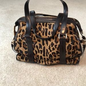 Celine handbag leopard fur print